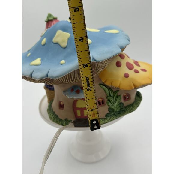 Ceramic Mushroom Fairy Cottage House Grocery Store Toadstool Night Light Spring - Picture 6 of 8